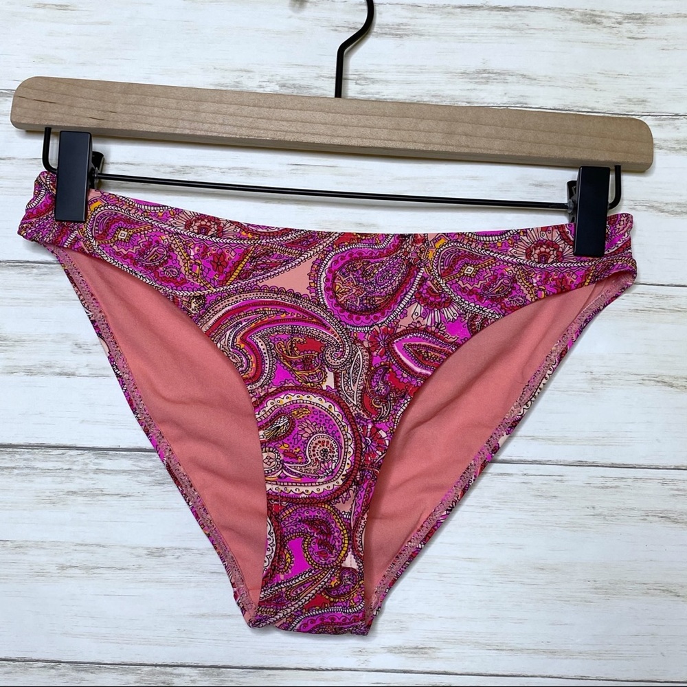 H&M Pink Purple Paisley Bikini Swim Bottoms - Size 6